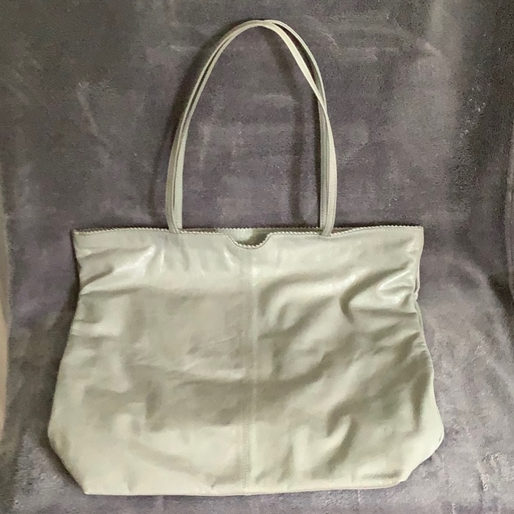 Latico Nora Gray Leather Classic Zip Tote Bag